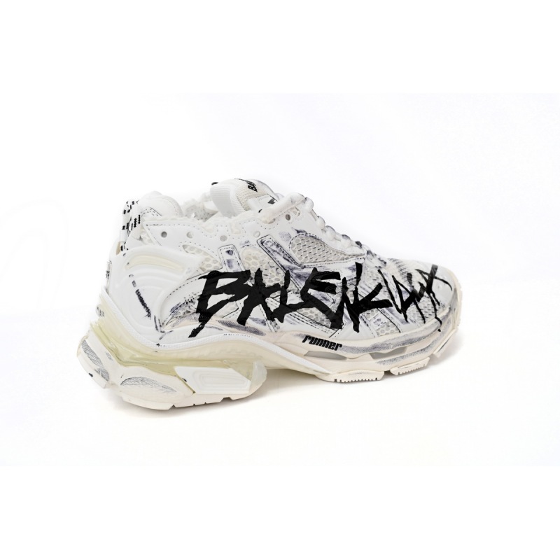 Balenciaga Runner White And Black Characters 677402 W3RBQ 9010