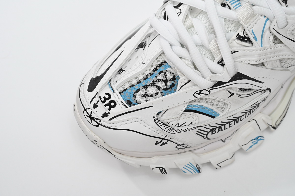 Balenciaga Tess S.Black Graffiti Art 542436 W3SRA 9014