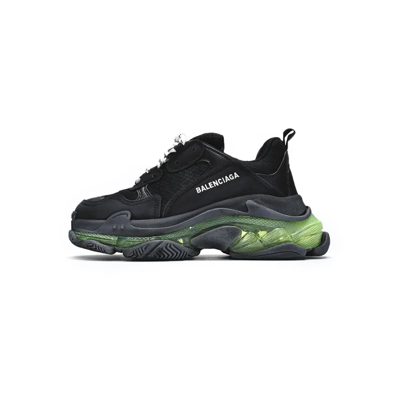 Balenciaga Triple S Black Green 544351 W09ON 1047