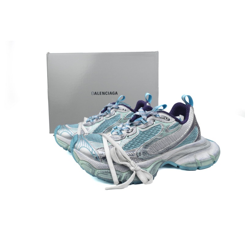Balenciaga White Silver Blue 734734 W3XL5 4095