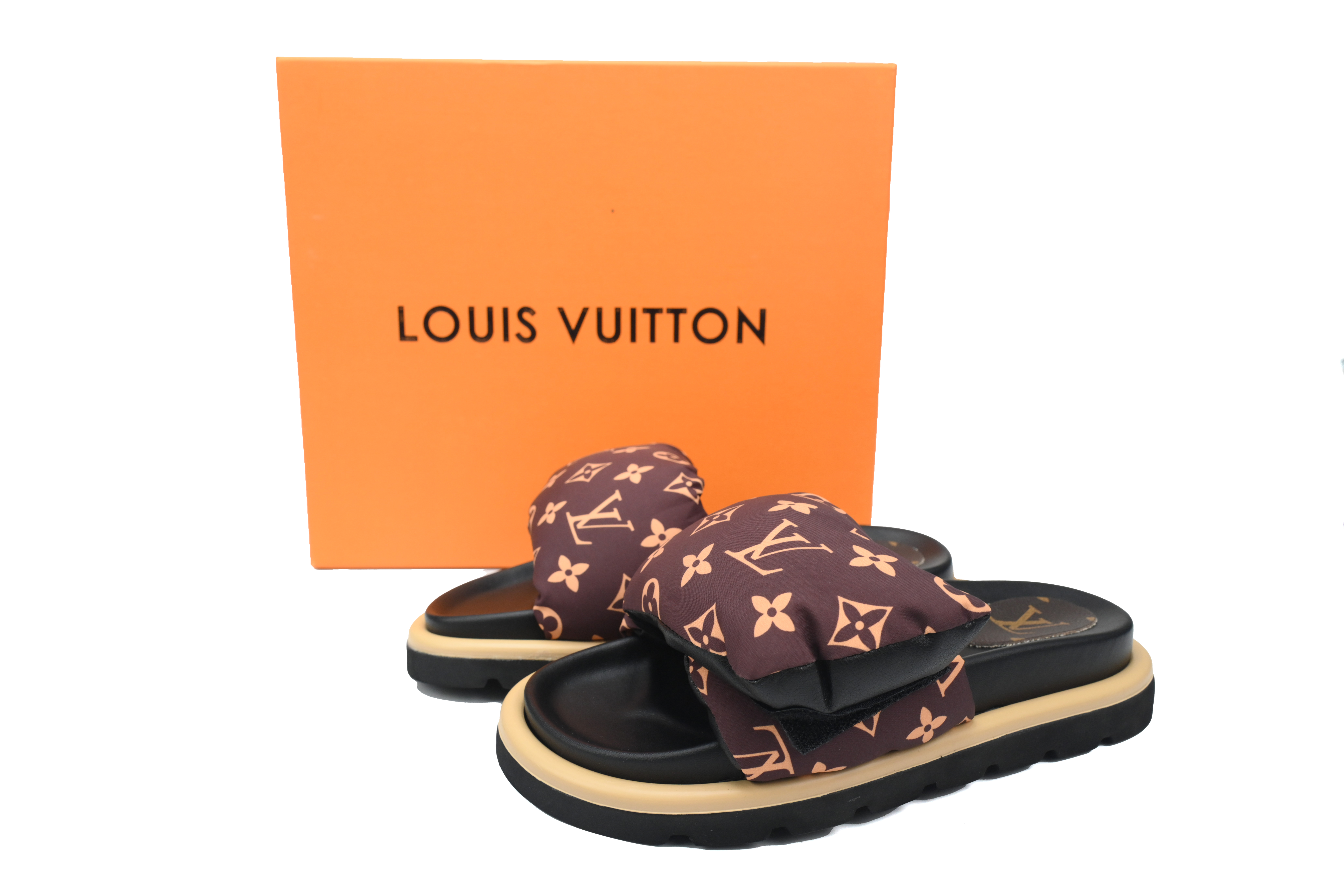 LOUIS VUITTON Pool Pillow Black brown yellow