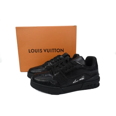 LOUIS VUITTON Trainer alligator black 02