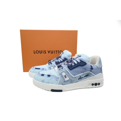 LOUIS VUITTON Trainer blue cloth 02