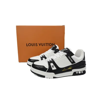 LOUIS VUITTON Trainer crocodile skin black and white 02
