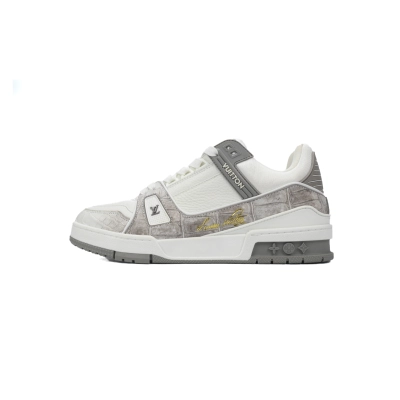 LOUIS VUITTON Trainer crocodile skin grey 01