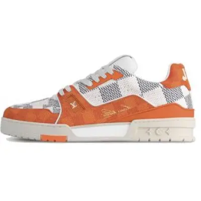 Louis Vuitton Trainer White Orange 01