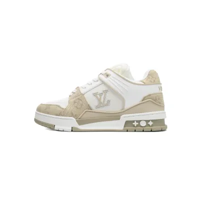 LOUIS VUITTON Trainer  White khaki 01