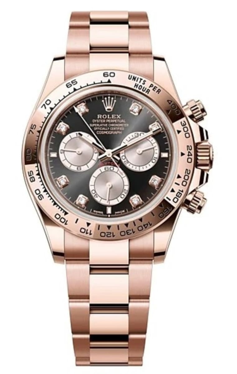 Cosmograph Daytona Rose Gold Black and Sundust Diamond-Set Dial Men's Watch M126505-0002
