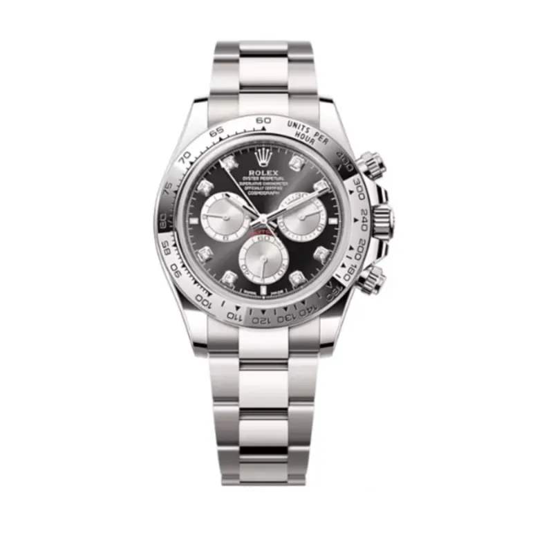 Cosmograph Daytona White Gold Black and Steel Diamond-Set Dial Men's Watch M126509-0002