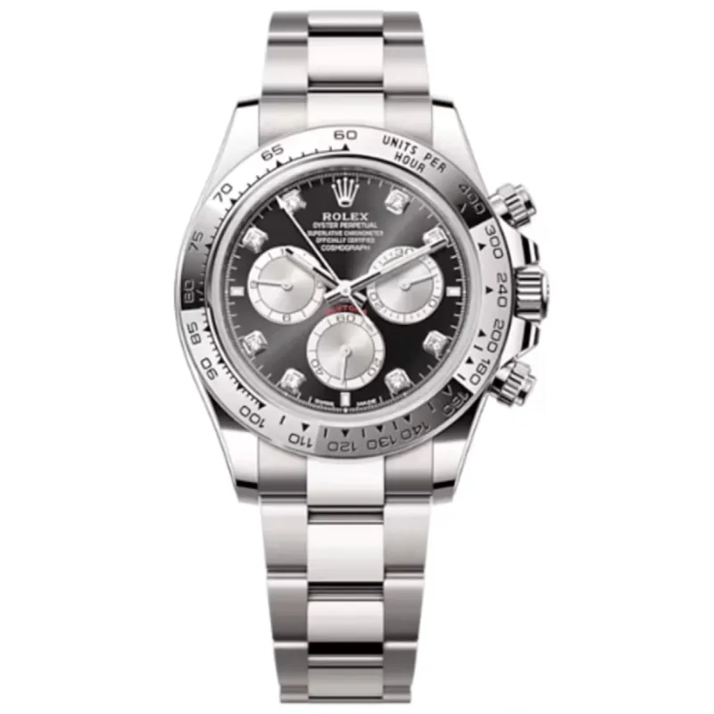 Cosmograph Daytona White Gold Black and Steel Diamond-Set Dial Men's Watch M126509-0002