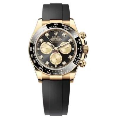 Cosmograph Daytona Yellow Gold Black and Golden Diamond-Set Dial Oysterflex Men's Watch M126518LN-0006 02