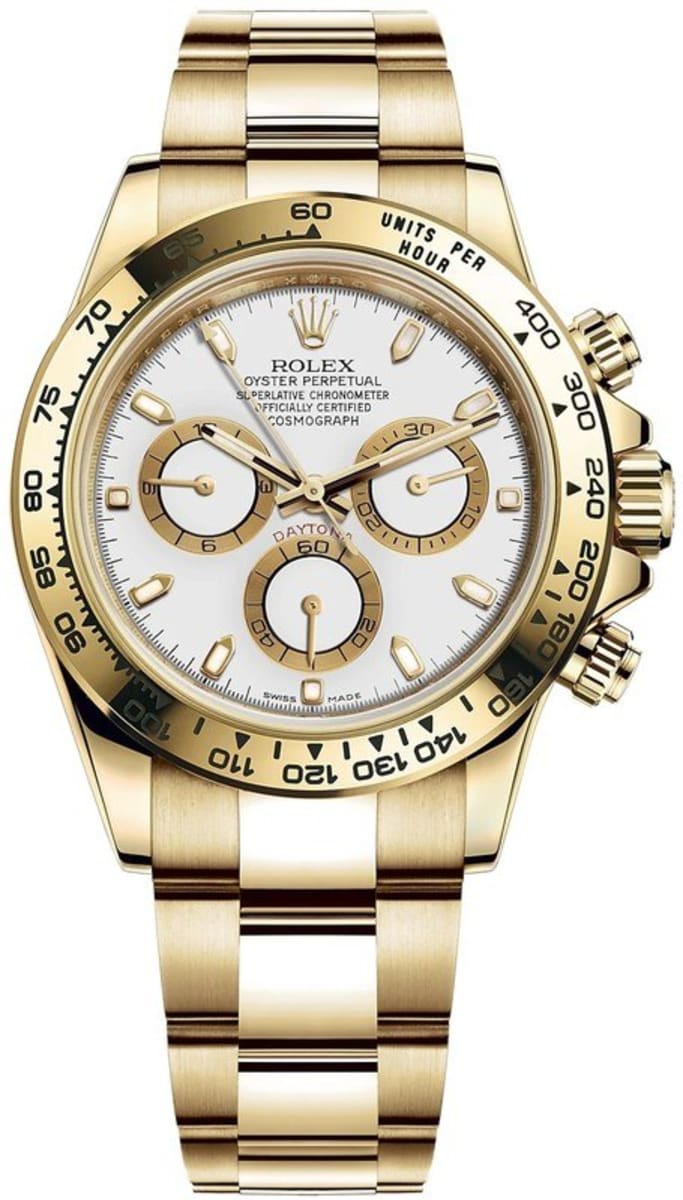 Cosmograph Daytona White Dial Yellow Gold Men's Watch M116508-0001