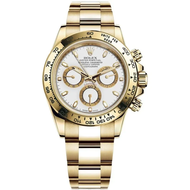 Cosmograph Daytona White Dial Yellow Gold Men's Watch M116508-0001