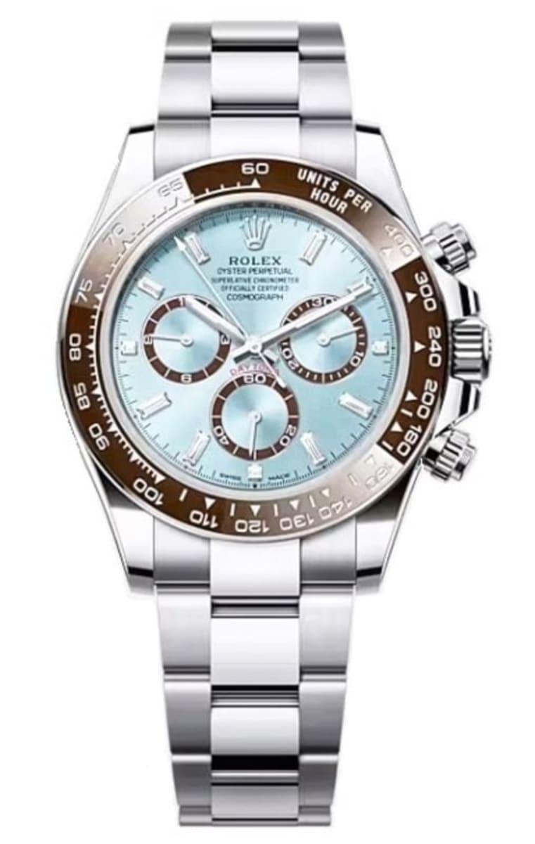 Cosmograph Daytona Platinum Ice-Blue Diamond-Set Dial and Chestnut Brown Bezel Men's Watch M126506-0002