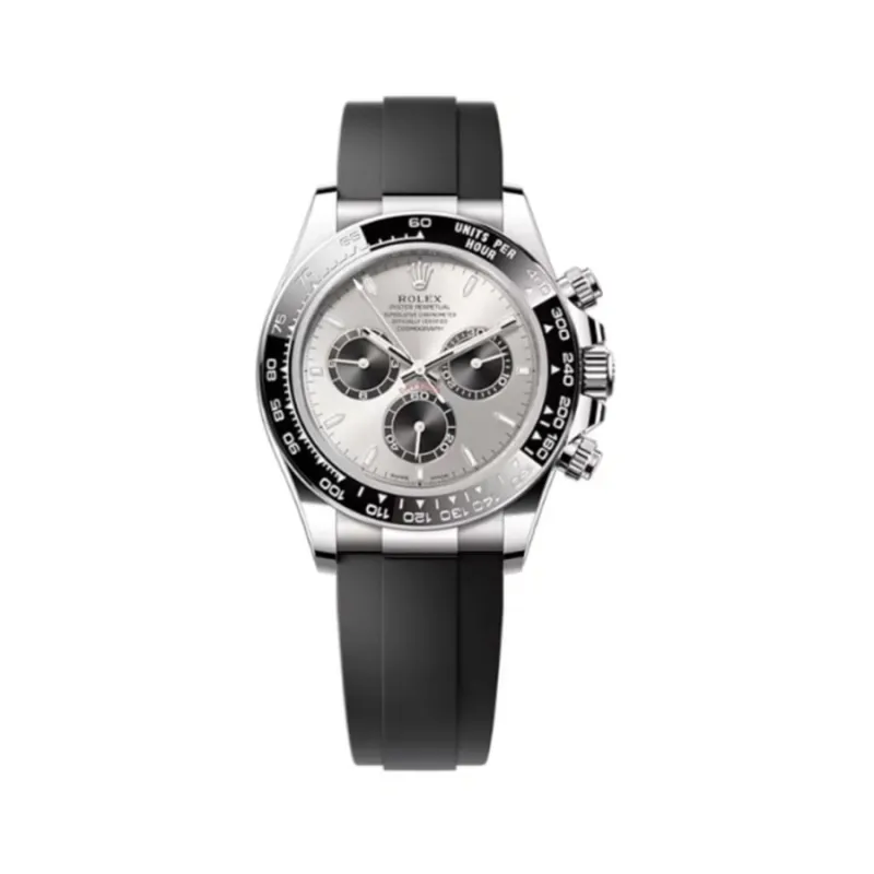 Cosmograph Daytona White Gold Steel and Black Dial Oysterflex Men's Watch M126519LN-0006