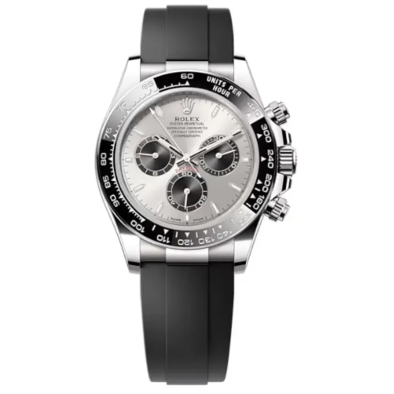 Cosmograph Daytona White Gold Steel and Black Dial Oysterflex Men's Watch M126519LN-0006