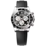 Cosmograph Daytona White Gold Black and Steel Diamond-Set Dial Oysterflex Men's Watch M126519LN-0004