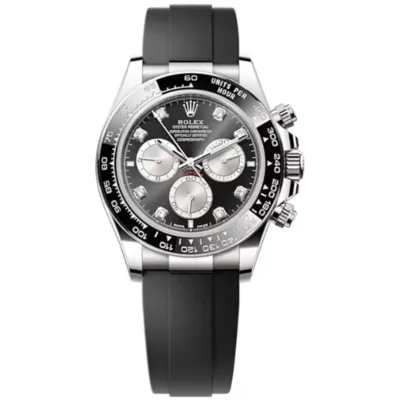 Cosmograph Daytona White Gold Black and Steel Diamond-Set Dial Oysterflex Men's Watch M126519LN-0004 02
