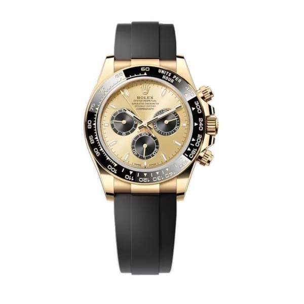 Cosmograph Daytona Yellow Gold Golden and Black Dial Oysterflex Men's Watch M126518LN-0012