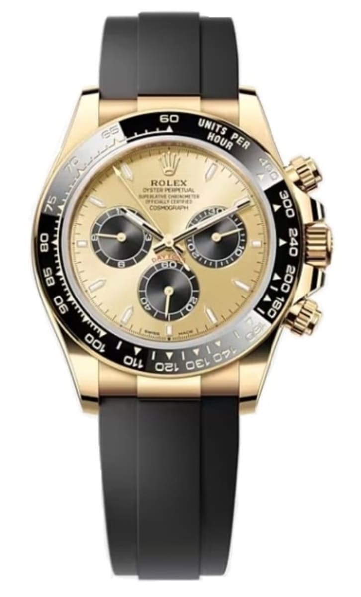 Cosmograph Daytona Yellow Gold Golden and Black Dial Oysterflex Men's Watch M126518LN-0012