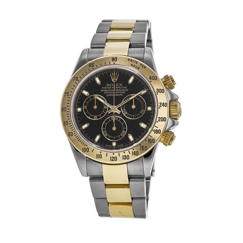 Cosmograph Daytona Two Tone Black Dial Men's Watch 116523-Blk-PO