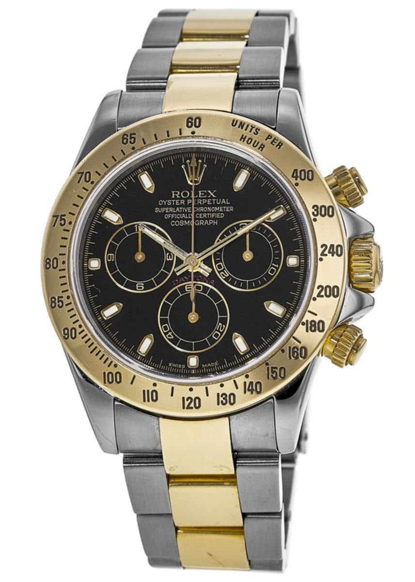 Cosmograph Daytona Two Tone Black Dial Men's Watch 116523-Blk-PO