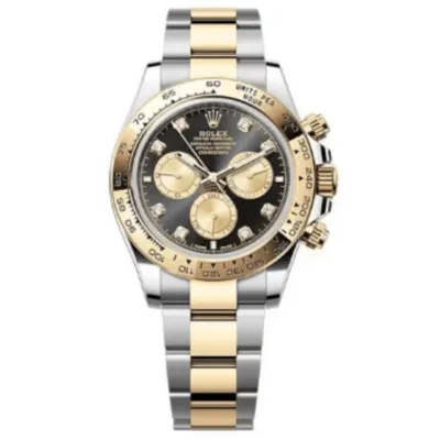 Cosmograph Daytona Stainless Steel Gold Black Diamond-Set Dial M126503-0002 02