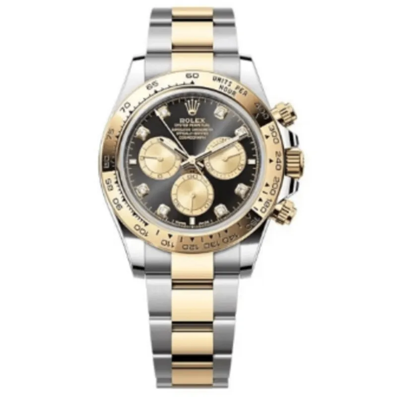 Cosmograph Daytona Stainless Steel Gold Black Diamond-Set Dial M126503-0002