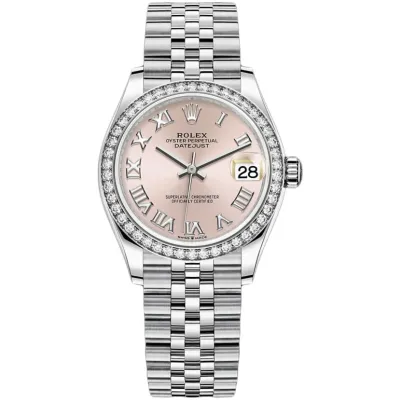 DatDatejust 31 Stainless Steel and White Gold Pink Roman Dial Diamond Bezel Women's Watch M278384RBR-0024 02