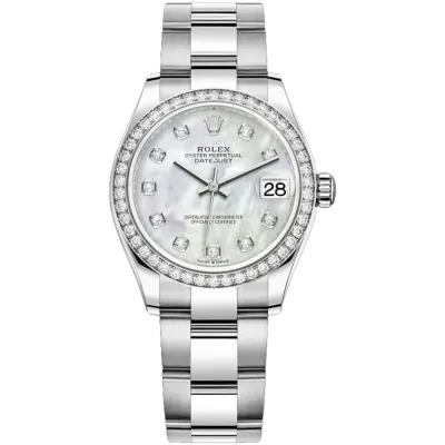 Datejust 31 Stainless Steel and White Gold Mother-of-Pearl Diamond Dial Diamond Bezel Women's Watch M278384RBR-0007 02