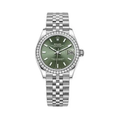 Datejust 31 White Gold Mint Green Dial Diamond Bezel Women's Watch M278384RBR-0022 01