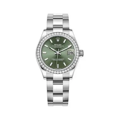 Datejust 31 White Gold Mint Green Dial Diamond Bezel Women's Watch M278384RBR-0021 01