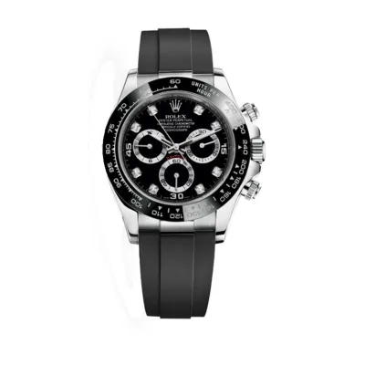 Cosmograph Daytona Black Diamond Dial Rubber Strap M116519LN-0025 01