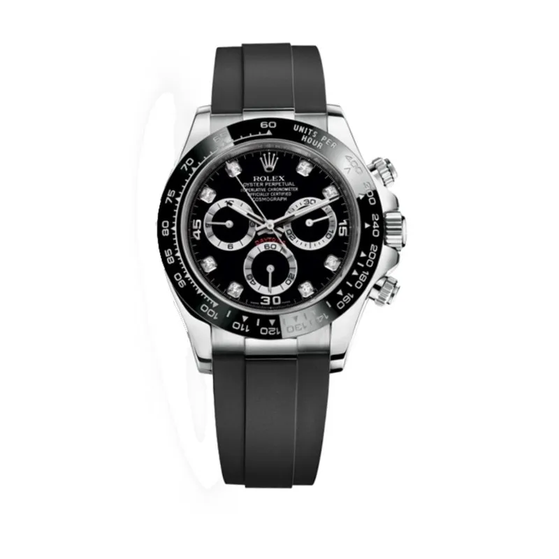 Cosmograph Daytona Black Diamond Dial Rubber Strap M116519LN-0025