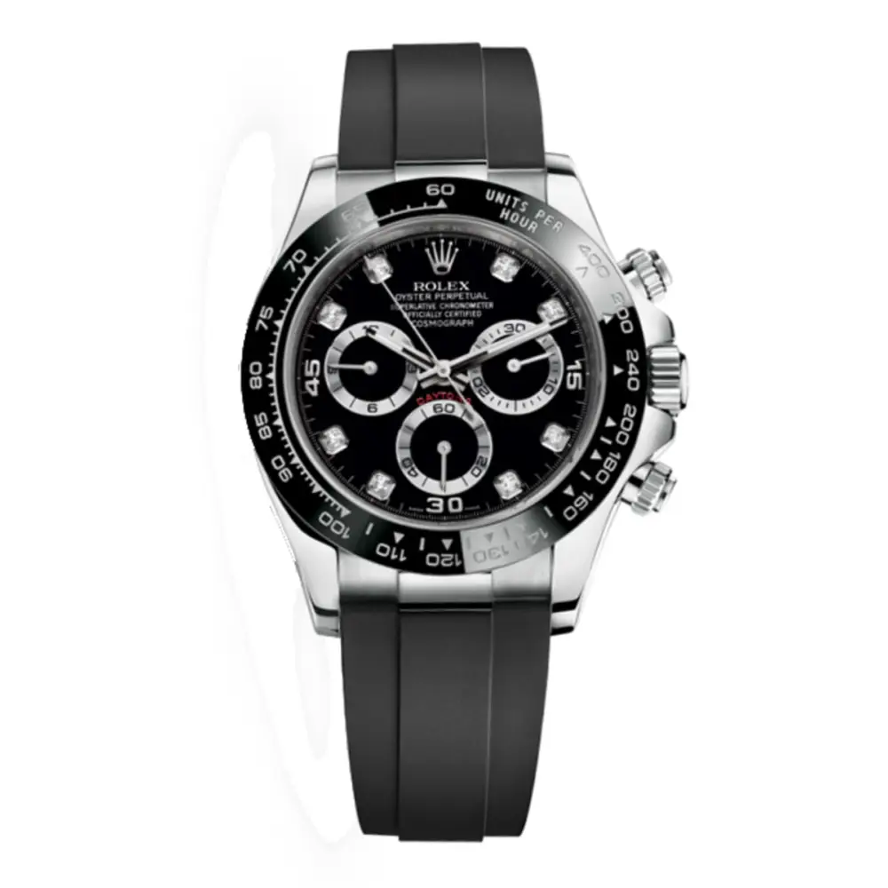 Cosmograph Daytona Black Diamond Dial Rubber Strap M116519LN-0025