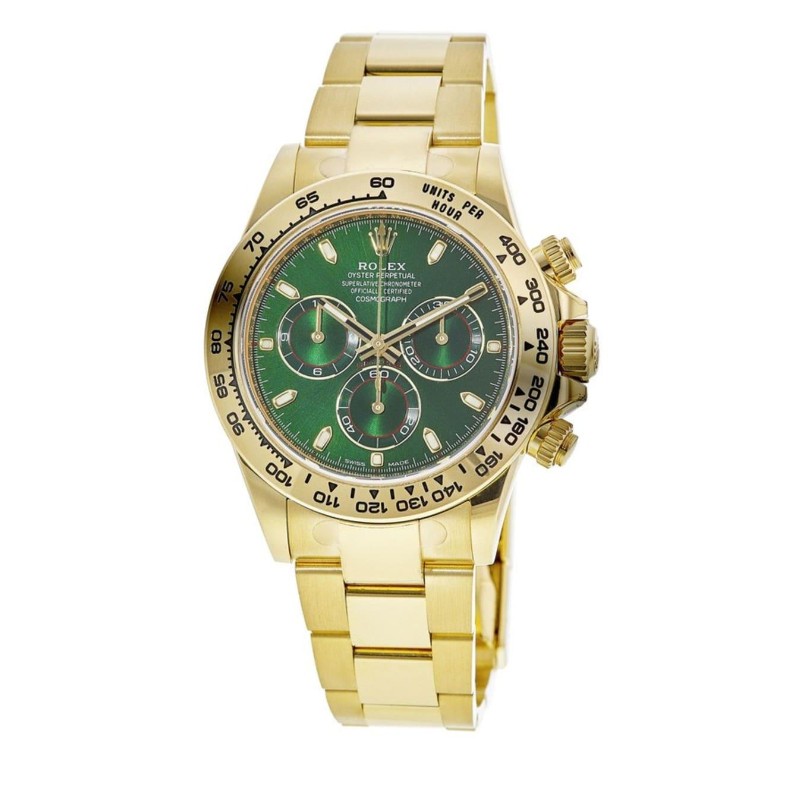 Cosmograph Daytona Like New 2018 Green Dial John Mayer 18kt Gold Men's Watch 116508-0013-PO