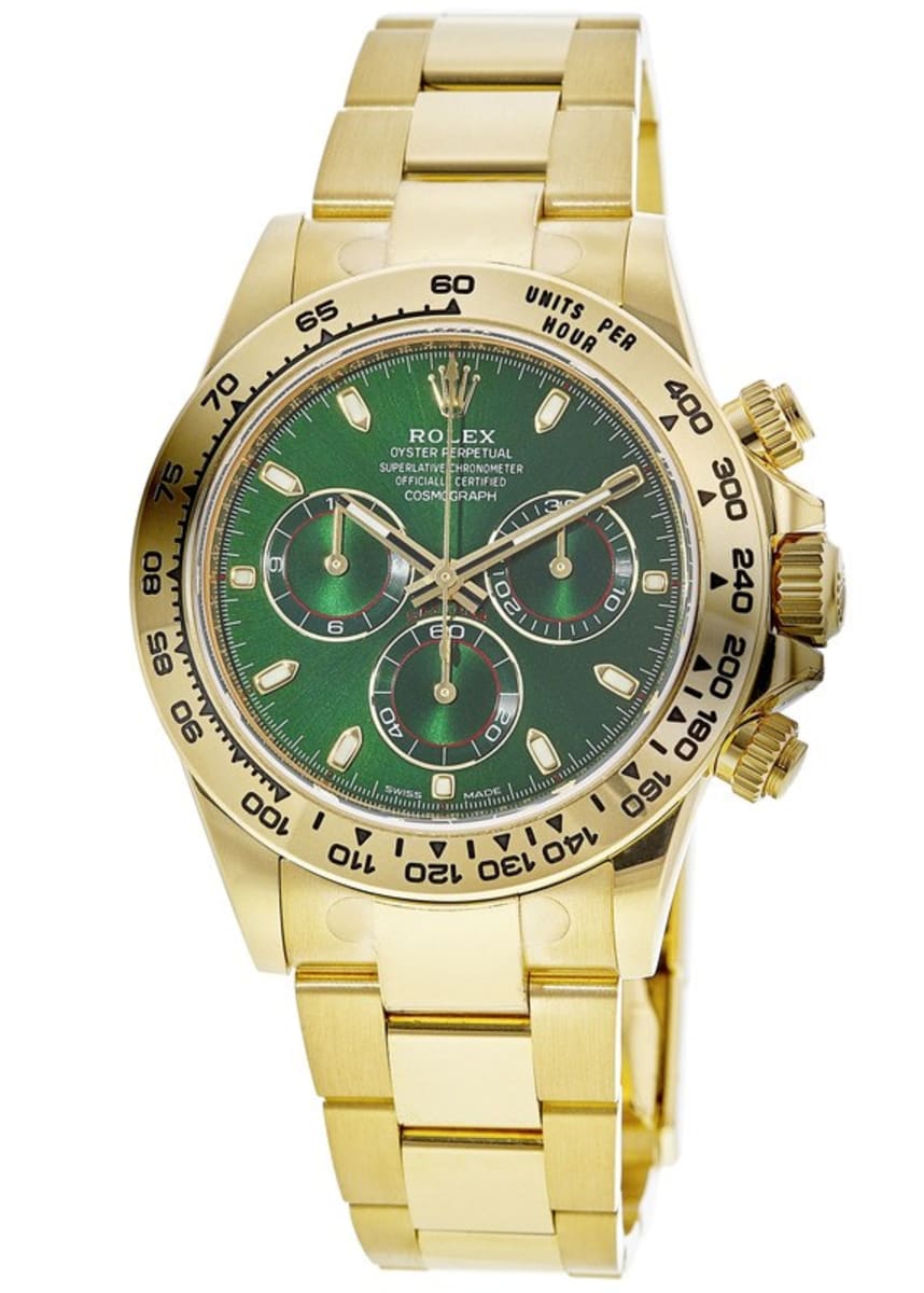 Cosmograph Daytona Like New 2018 Green Dial John Mayer 18kt Gold Men's Watch 116508-0013-PO