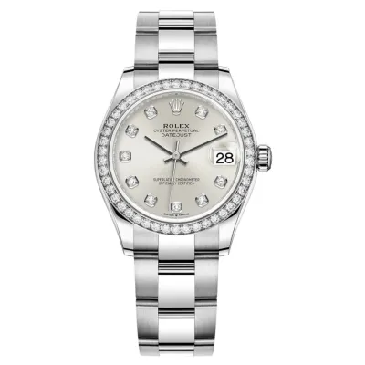 Datejust 31 Stainless Steel and White Gold Silver Diamond Dial Diamond Bezel Women's Watch M278384RBR-0033 02
