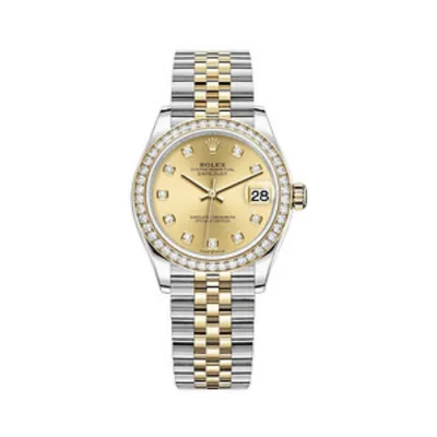 Datejust 31 Stainless Steel and Yellow Gold Champagne Diamond Dial Diamond Bezel Women's Watch M278383RBR-0026 01