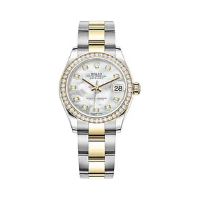 Datejust 31 Stainless Steel and Yellow Gold Mother of Pearl Diamond Dial Diamond Bezel Women's Watch M278383RBR-0027 01
