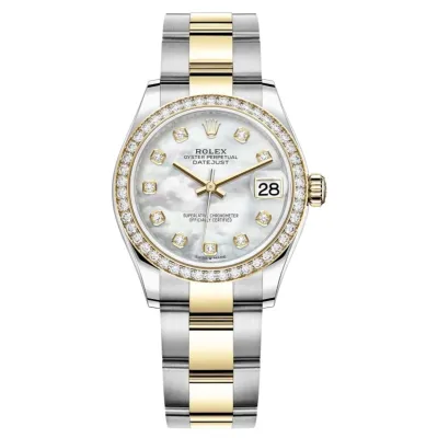 Datejust 31 Stainless Steel and Yellow Gold Mother of Pearl Diamond Dial Diamond Bezel Women's Watch M278383RBR-0027 02