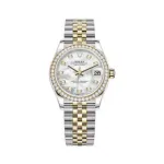 Datejust 31 Stainless Steel and Yellow Gold Mother of Pearl Diamond Dial Diamond Bezel Women's Watch M278383RBR-0028