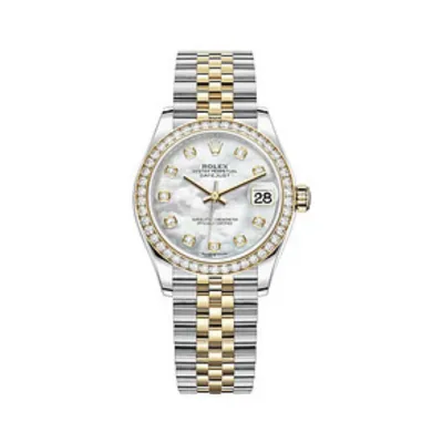 Datejust 31 Stainless Steel and Yellow Gold Mother of Pearl Diamond Dial Diamond Bezel Women's Watch M278383RBR-0028 01