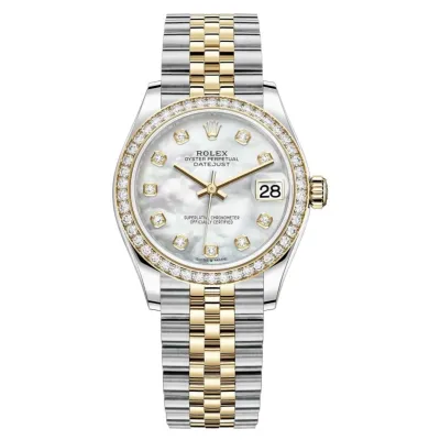 Datejust 31 Stainless Steel and Yellow Gold Mother of Pearl Diamond Dial Diamond Bezel Women's Watch M278383RBR-0028 02