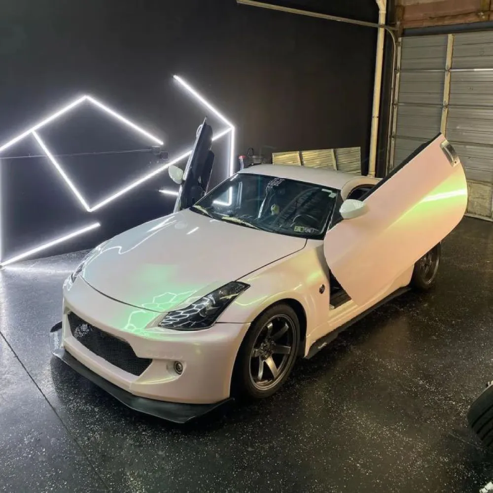 Aluko Glitter Metallic Gloss Aurora White Vinyl Wrap Car Wrap