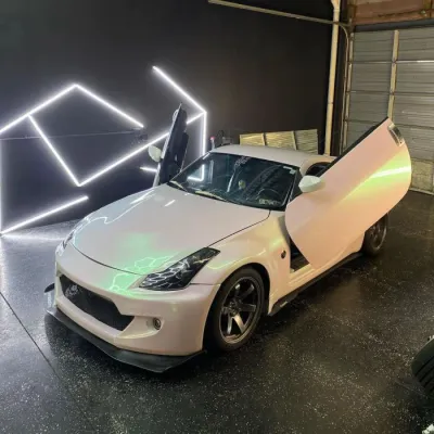 55555555555555Aluko Glitter Metallic Gloss Aurora White Vinyl Wrap Car Wrap 02