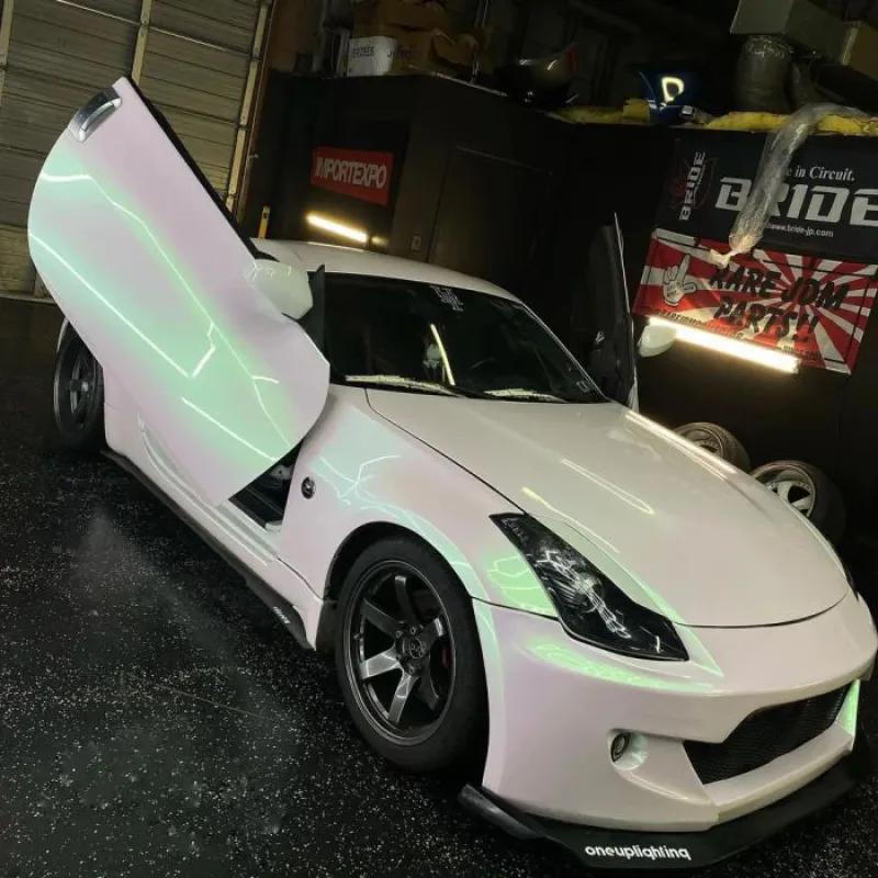 Aluko Glitter Metallic Gloss Aurora White Vinyl Wrap Car Wrap