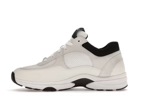 55555555555555Chanel Low Top Trainer Suede White Black (Women's) G38299 Y55720 K3846