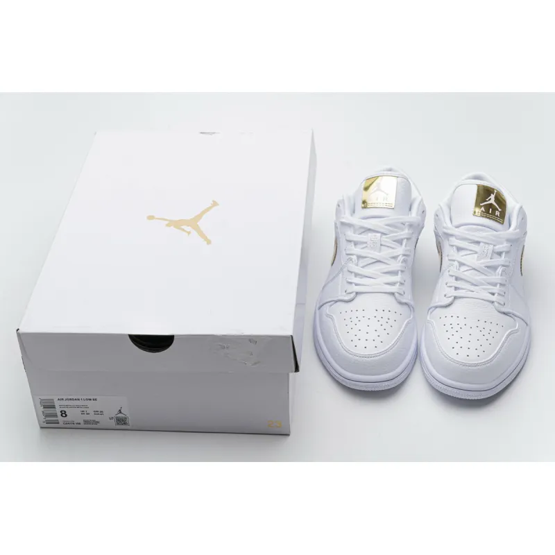 EM Sneakers Jordan 1 Low White Metallic Gold