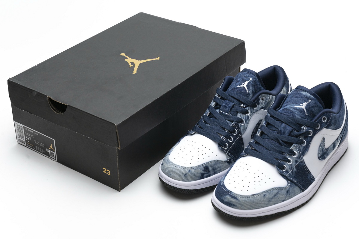 EM Sneakers Jordan 1 Low Washed Denim